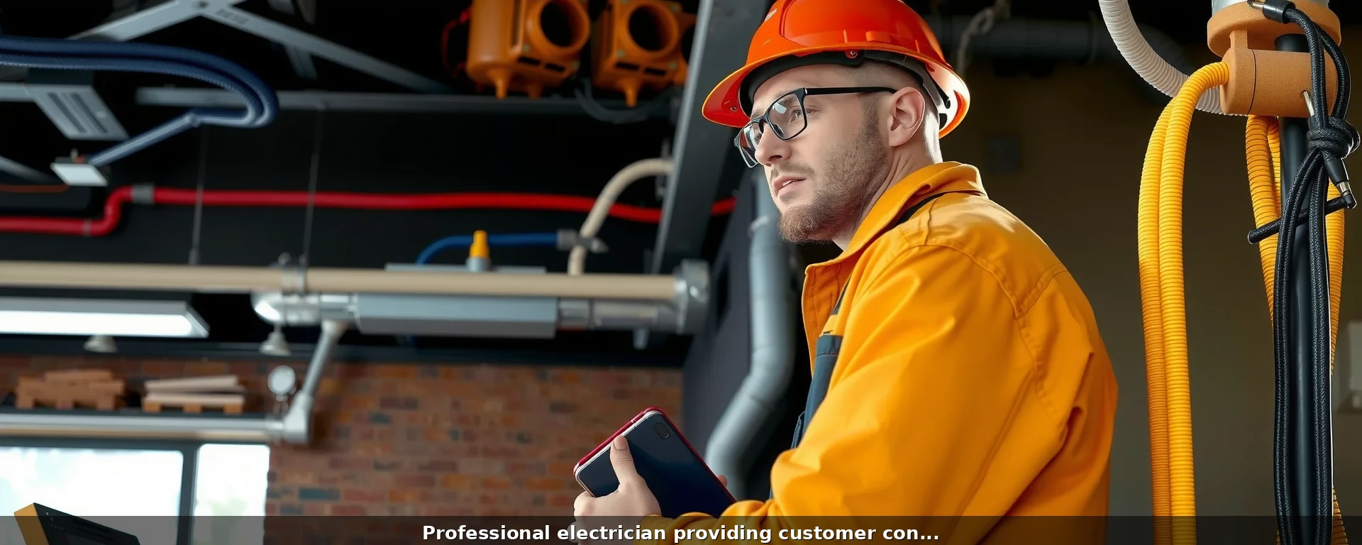 Professional electrician providing customer consultation in Denver