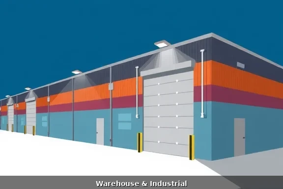 Exterior commercial security lighting installation