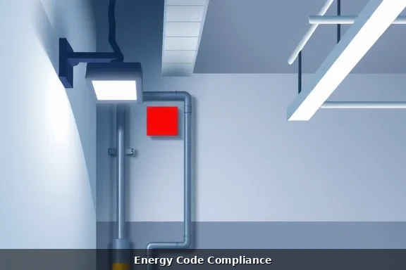 Commercial electrical installation with emergency lighting and fire alarm systems