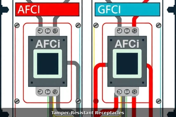Modern residential electrical panel with AFCI and GFCI breakers