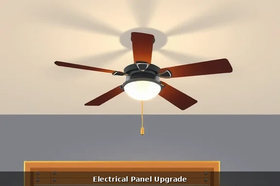 Professional ceiling fan installation with new wiring