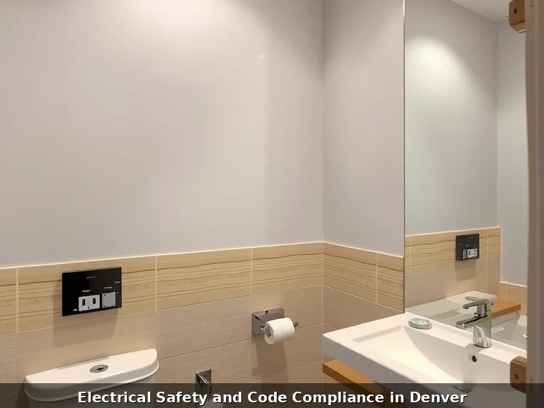 GFCI outlet installation in Denver bathroom for electrical safety compliance