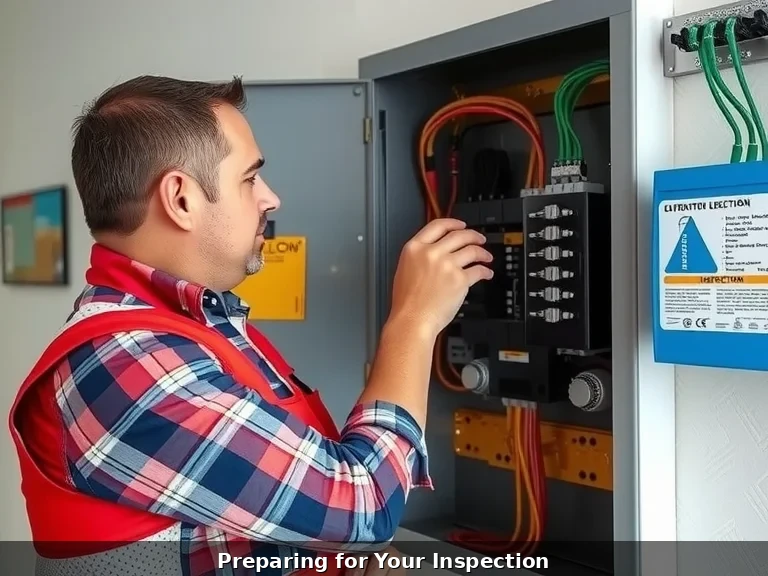 Homeowner preparing electrical panel area for inspection