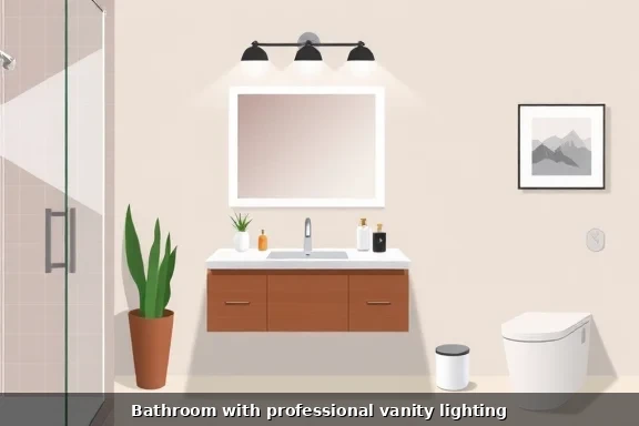 Bathroom with professional vanity lighting