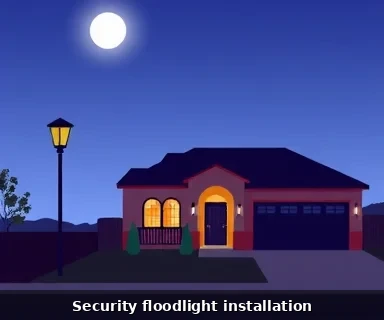 Security floodlight installation