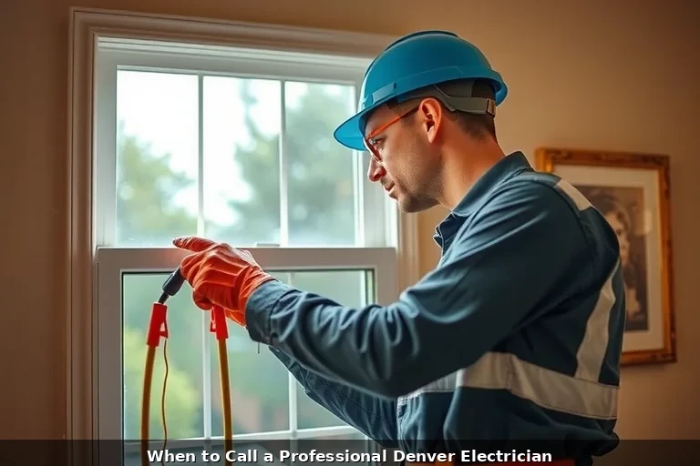 Professional electrician performing safety inspection in Denver home