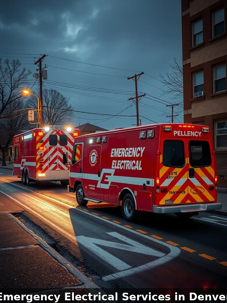 Emergency electrical service vehicle responding to Denver electrical emergency