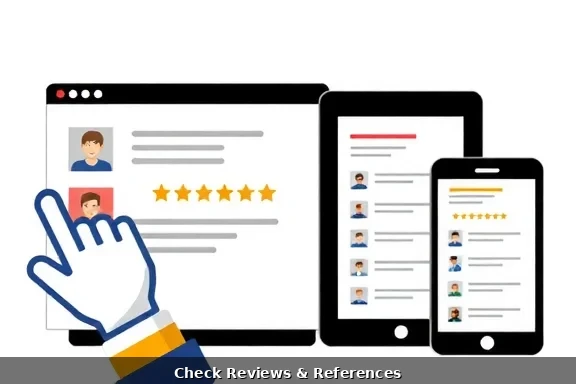Checking online reviews for Denver electricians on digital devices