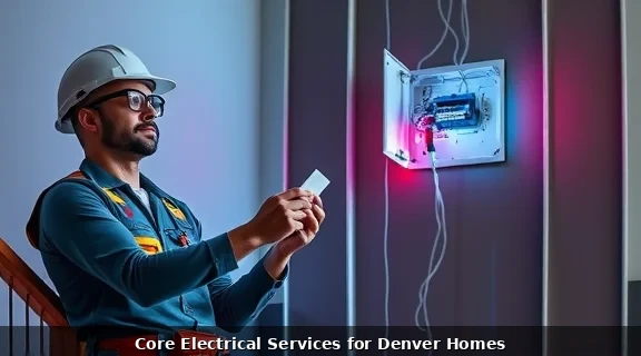 Electrician performing home electrical safety inspection